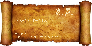 Meszli Polla névjegykártya